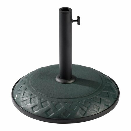 INTERNATIONAL CARAVAN Compound Resin Basket Weave Umbrella Stand, Dark Green 23800-15-FG